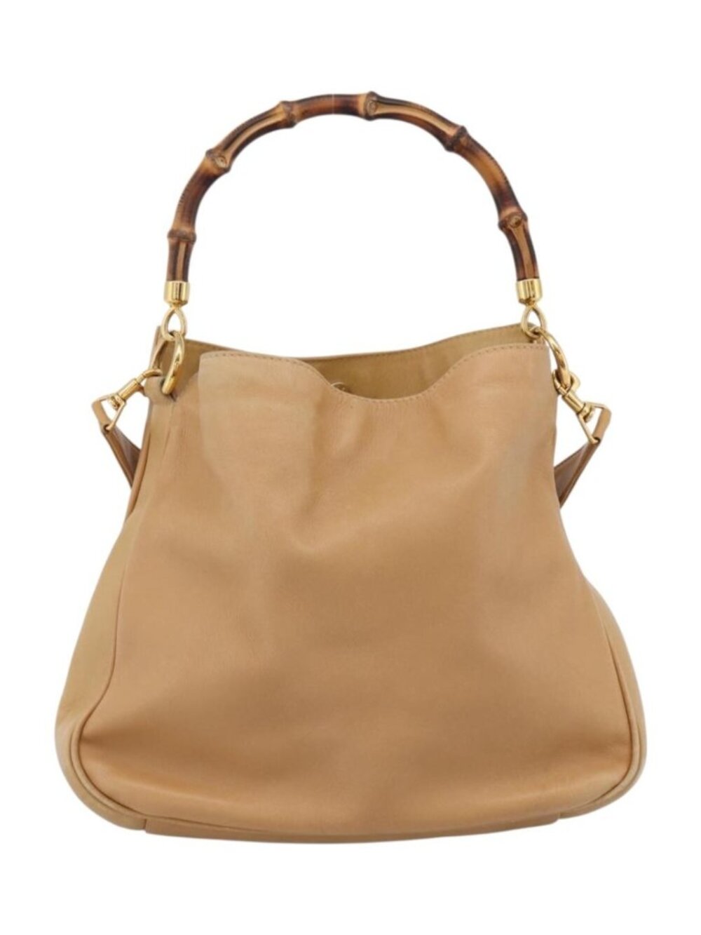 GUCCI Bamboo Shoulder Bag Suede 2way Beige Gold 001 1014 1638 0 - Picture 3 of 16